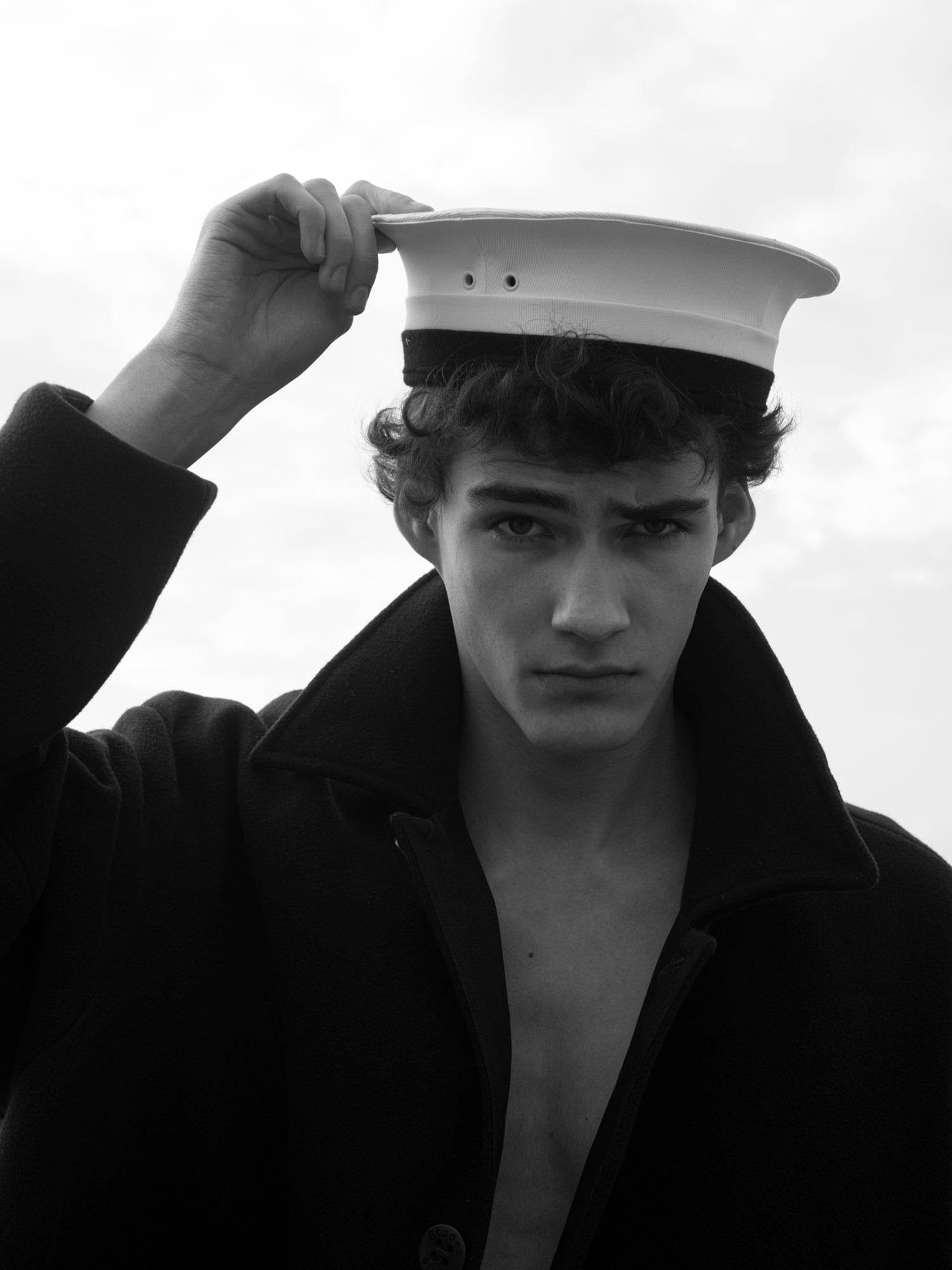 Sailor on black and white